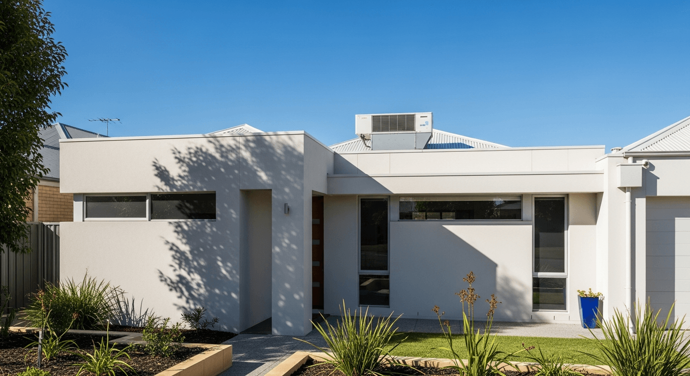 Adelaide home comfort scene comparing reverse cycle and evaporative cooling options